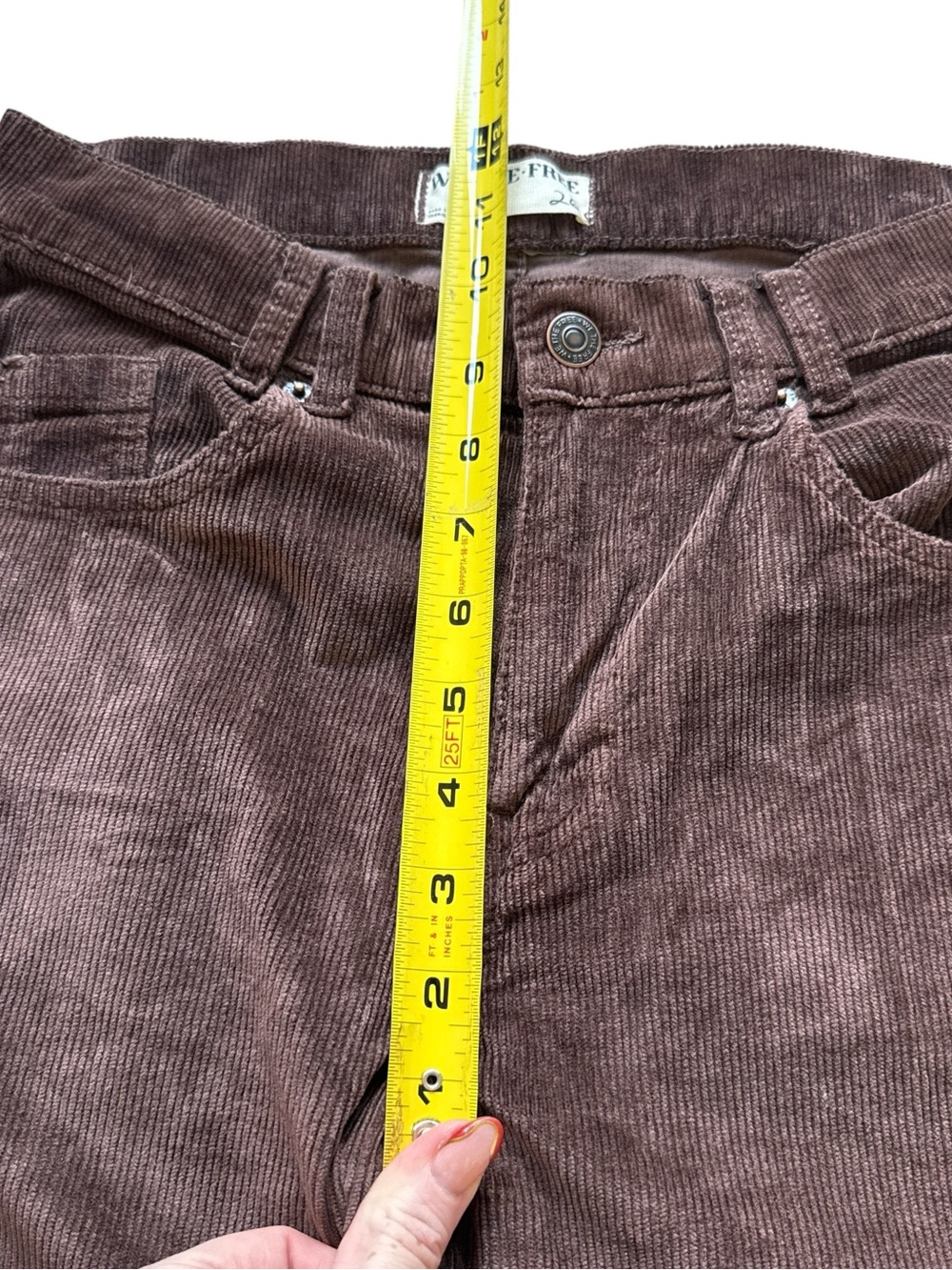 Free People We The Free Risk Taker High Rise Corduroy Pants 26 Brown Wide Leg - Picture 10 of 16
